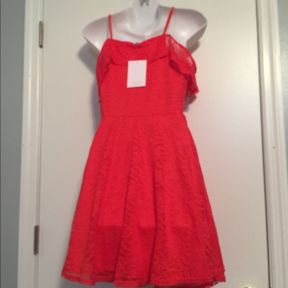 Love Fire Wrap Cold Shoulder Lace Dress - Picture 3 of 3